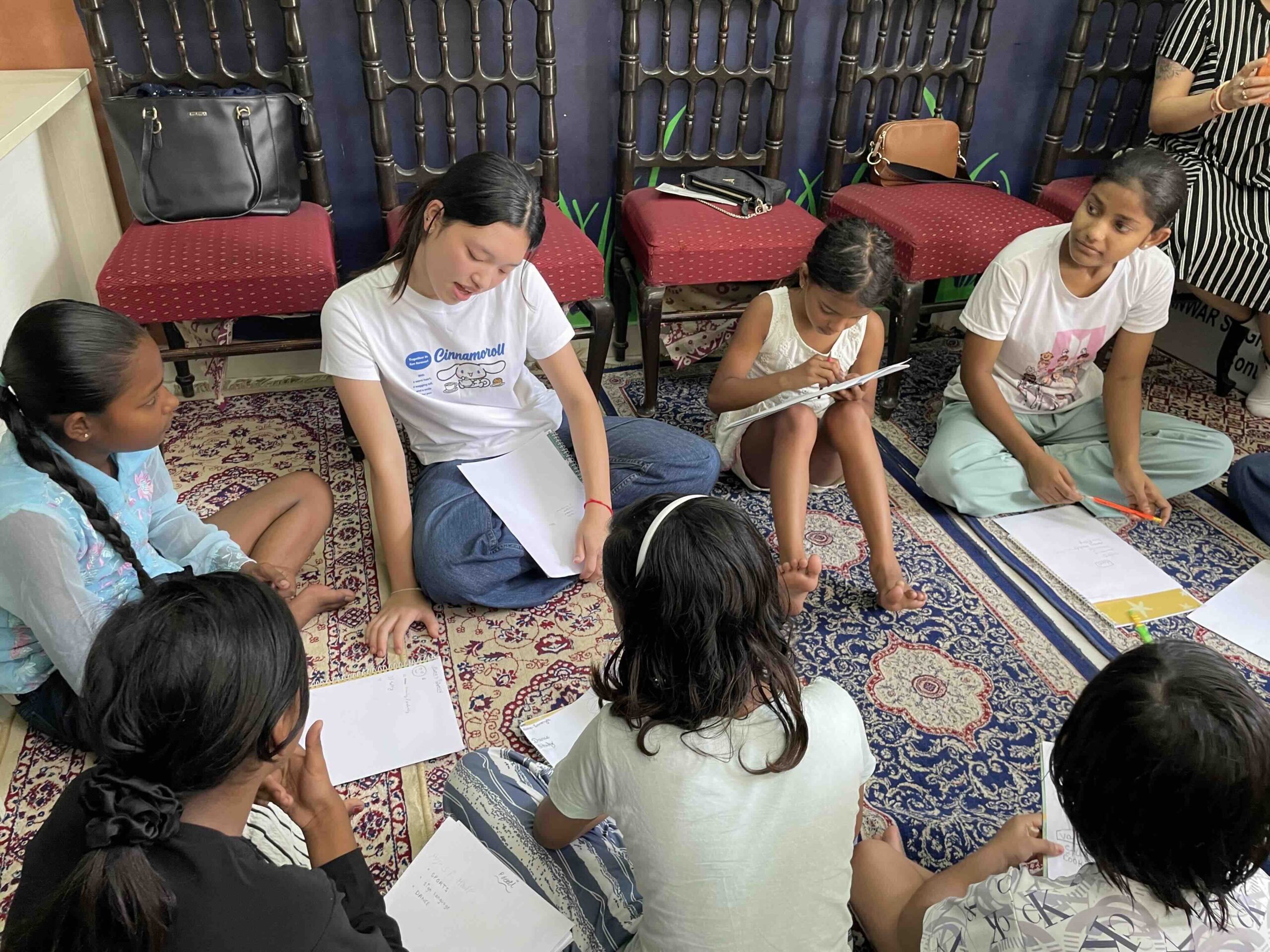 A student presenting project findings to an audience